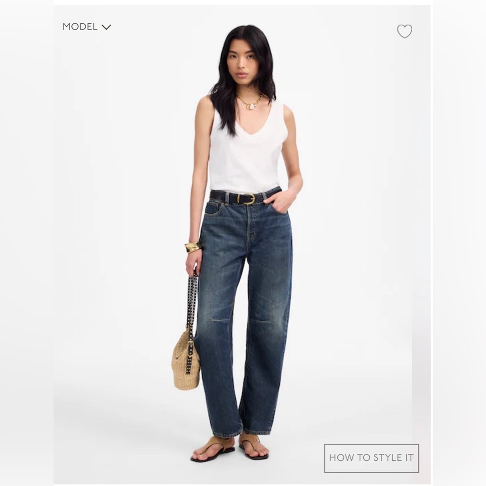 NWT Madewell - The Darted Barrel-leg Jean